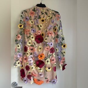 Floral Embroidered Sheer Dress